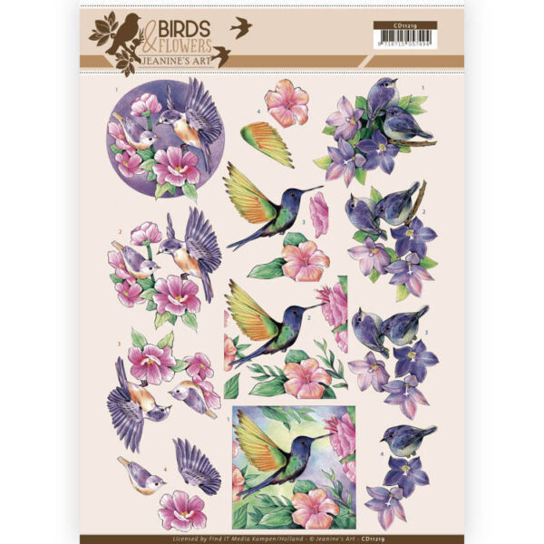CD11219 3D Knipvel - Jeanine's Art - Birds and Flowers - Tropical birds