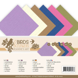 JA-A5-10007 Linnenpakket - A5 - Jeanine's Art - Birds and Flowers