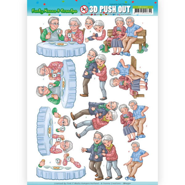3D Pushout - Yvonne Creations - Funky Nanna's - Happy Together  SB10321