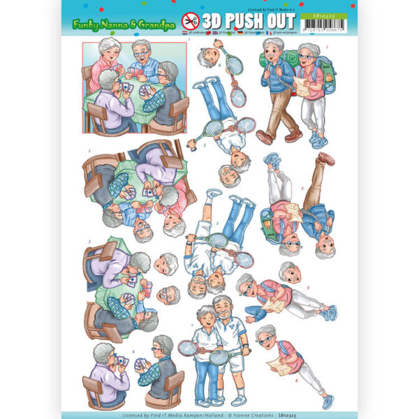 3D Pushout - Yvonne Creations - Funky Nanna's - Sporting Together  SB10323