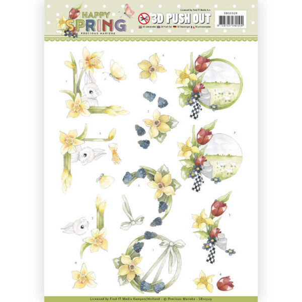 3D Pushout - Precious Marieke - Happy Spring - Happy Daffodils Precious Marieke SB10329