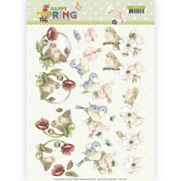 3D Knipvel - Precious Marieke - Happy Spring - Happy Birds Precious Marieke CD11262