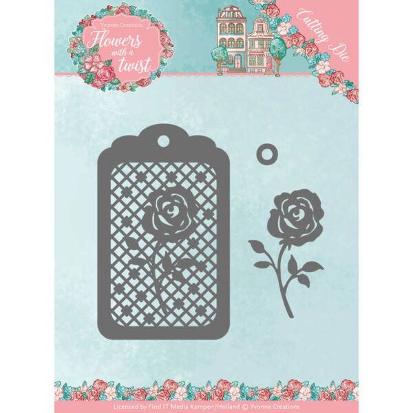 Dies - Yvonne Creations - Flowers with a Twist- Rose Label YCD10166