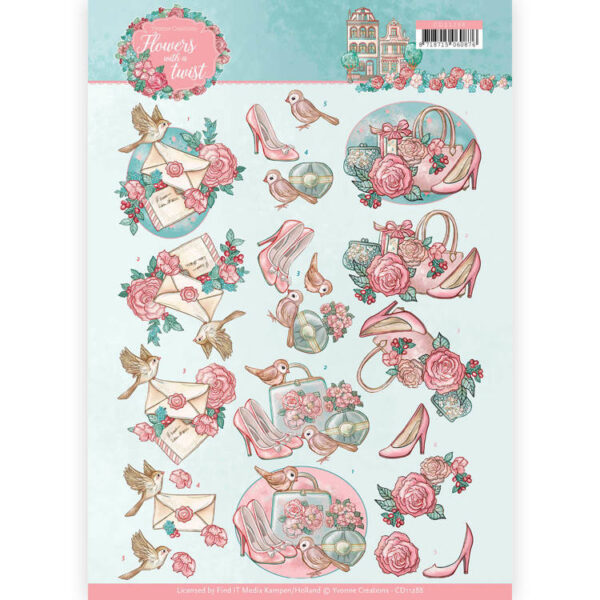 3D knipvel - Yvonne Creations - Flowers with a Twist - Flowers with a Twist CD11288