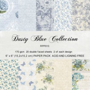 RPP013 Paper pack 6x6 Dusty blue Collection 20pcs Reprint
