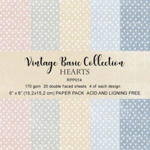 RPP014 Paper pack 6x6 Hearts Basic collection 20pcs Reprint