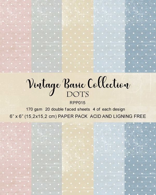 RPP015 Paper pack 6x6 Dots Basic collection 20pcs Reprint