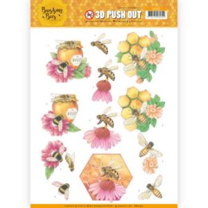 3D Pushout - Jeanines Art - Buzzing Bees - Honey Bees  SB10367