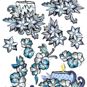 3D knipvel - Yvons Art - Blue Candles  CD11382