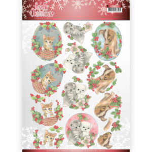 3D Knipvel - Jeanine's Art - Lovely Christmas - Lovely Christmas Pets CD11375