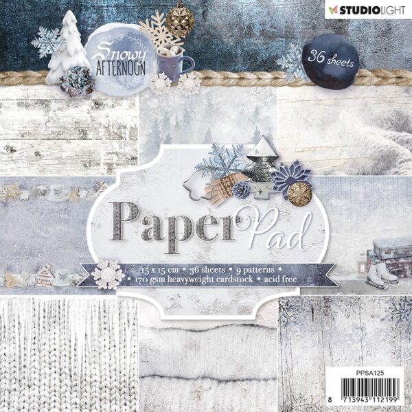 Paper Pad 15 x 15 cm, Snowy Afternoon nr.125  PPSA125