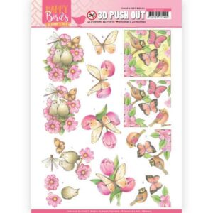 3D uitdrukvel- Jeanine's Art - Happy Birds - Roze dans SB10415 - HJ17901