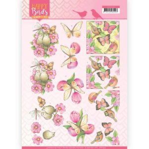 3D Knipvel - Jeanine's Art - Happy Birds - Roze dans  CD11322