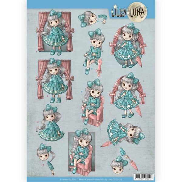 CD11428 3D Knipvel - Lilly Luna - Mooie strikken