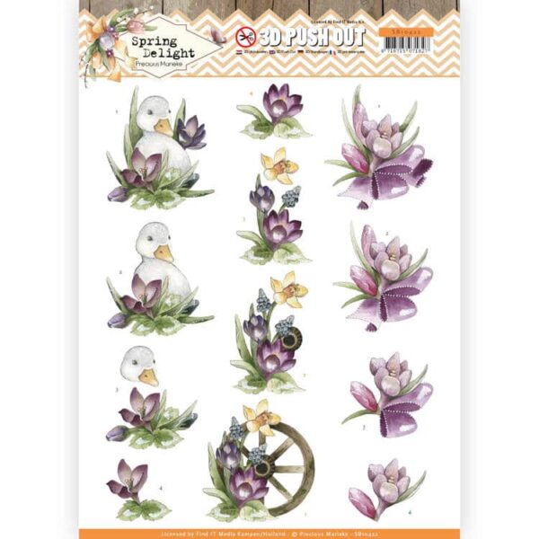 3D Pushout - Precious Marieke - Spring Delight - Purple Crocus  SB10422