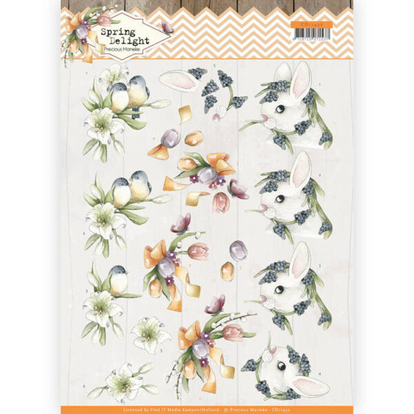 3D cutting sheet - Precious Marieke - Spring Delight - Young Animals CD11432 - HJ18001