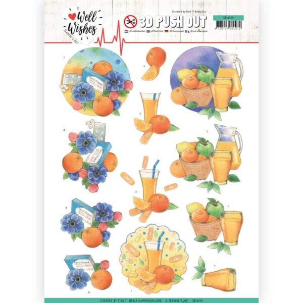 3D Pushout - Jeanine's Art - Well Wishes - Pills and Vitamins  SB10429