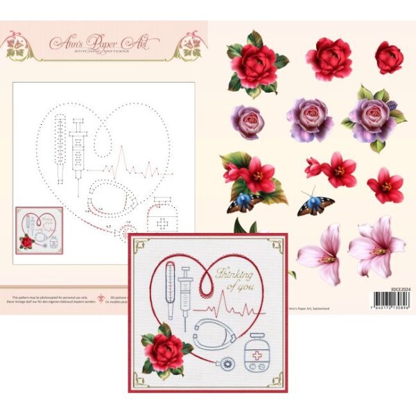 3D Card Embroidery Sheet 24 Medical