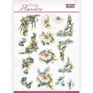 3D cutting sheet - Precious Marieke - Pretty Flowers - Blue FlowersCD11581