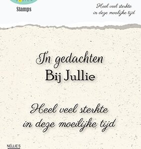 DCTCS005 Dutch Condolence Text Clear Stamps nr. 5 In gedachten bij jullie