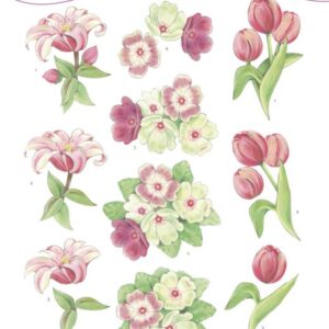 3D Cutting Sheet - Jeanine's Art - Red Flowers  CD11298