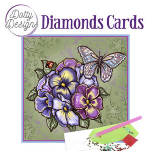 Dotty Designs Diamond Cards - Purple Flowers DDDC1018
