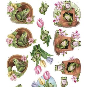 SB10526 3D Push Out - Amy Design - Friendly Frogs - Flower Frogs