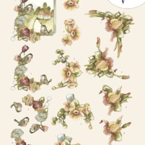 3D Cutting Sheet - Precious Marieke - Flowers in soft orange CD11535
