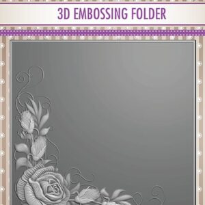 EF3D012 3D Embossing Folder Rose Corner Nellie Snellen EF3D012