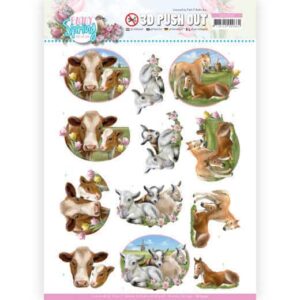 SB10542 3D Push Out - Amy Design - Enjoy Spring - Farm Animals