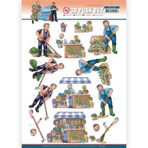 3D Push Out - Yvonne Creations - Big Guys Professions - GardenerSB10554
