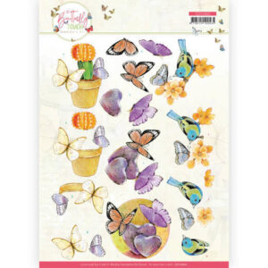 CD11660 3D Cutting Sheet - Jeanine's Art - Butterfly Touch - Orange Butterfly (HJ195) Knipvel met 3D-afbeeldingen.