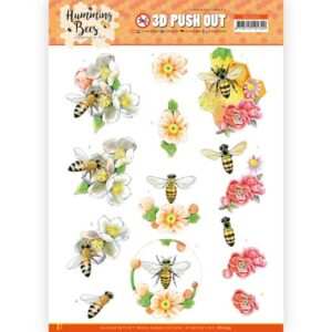 3D Push Out - Jeanine's Art - Humming Bees - Bee Queen SB10559
