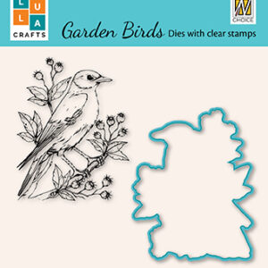 HDCS009 Die & clear stamp set 1: Garden bird-1 Nellie Snellen