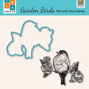 HDCS014 Die & clear stamp set 6: Garden bird-6 Nellie Snellen