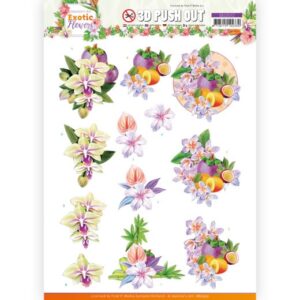 3D Push Out - Jeanine's Art - Exotic Flowers - Purple Flowers Jeanines Art SB10572