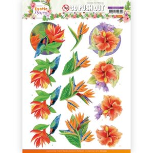 3D Push Out - Jeanine's Art - Exotic Flowers - Blue Flowers Jeanines Art SB10569