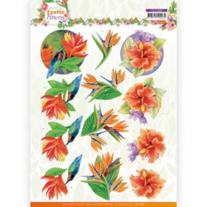 3D cutting sheet - Jeanine's Art - Exotic Flowers - Blue Flowers Jeanines Art CD11688