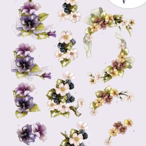 3D Cutting Sheet - Precious Marieke - Flowers with Bow Precious Marieke CD11597