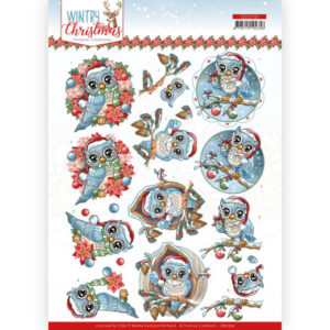 3D Cutting Sheet - Yvonne Creations - Wintry Christmas - Christmas Owls Yvonne Creations CD11710
