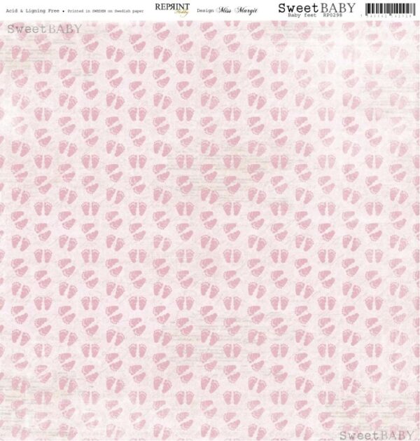 RP0298 Sweet Baby Pink baby feet 12x12 Reprint RP0298