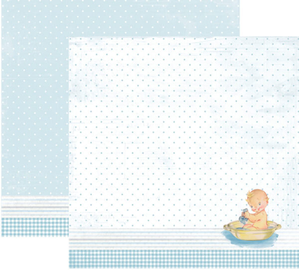 RP0337 It´s a boy Collection - Baby in bath tub Double-sided patterned paper 12x12 200 gsm Reprint