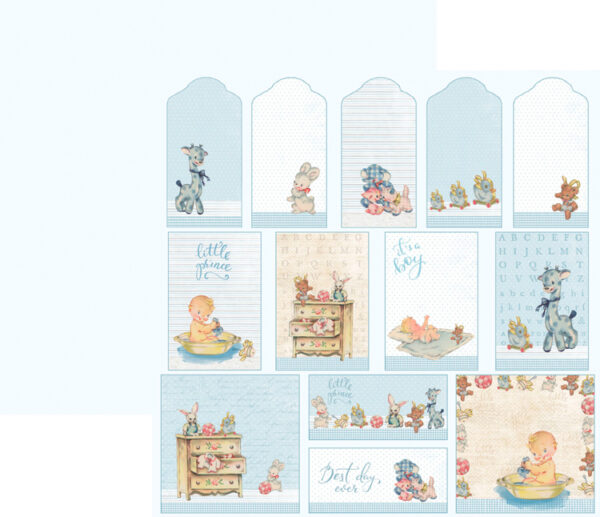 RP0341 It´s a boy Collection - Tags Double-sided patterned paper 12x12 200 gsm RP0341 It´s a boy Collection - Tags Double-sided patterned paper 12x12 200 gsm