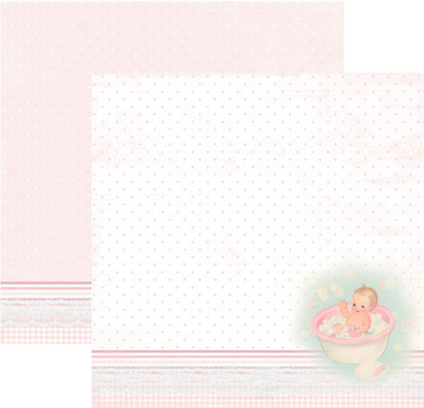 RP0342 It´s a girl Collection - Baby in bath tub Double-sided patterned paper 12x12 200 gsm Reprint
