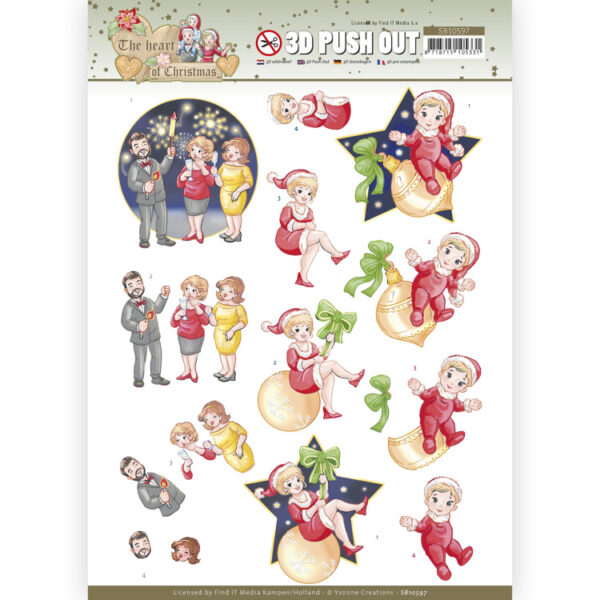 3D Push Out - Yvonne Creations - The Heart of Christmas - Fireworks Yvonne Creations SB10597