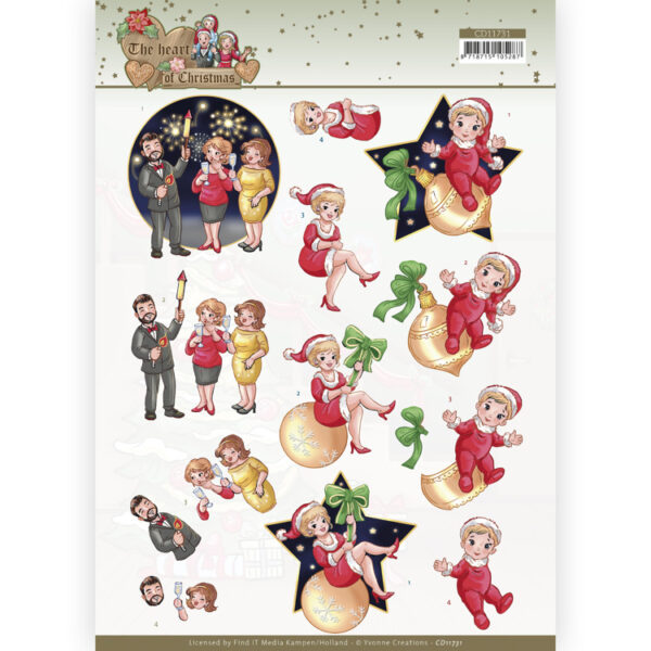 3D Cutting Sheet - Yvonne Creations - The Heart of Christmas - Fireworks Yvonne Creations CD11731