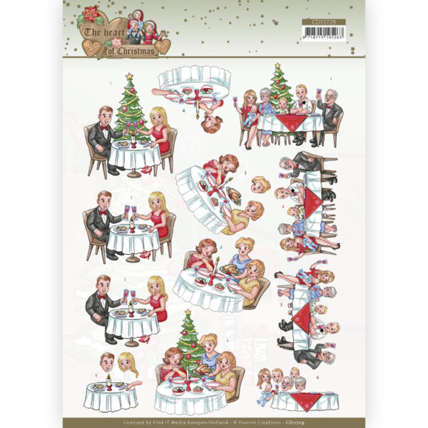 3D Cutting Sheet - Yvonne Creations - The Heart of Christmas - Dining Yvonne Creations CD11729