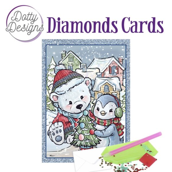 DDDC1050 Dotty Designs Diamond Cards - Christmas Bear and Penguin