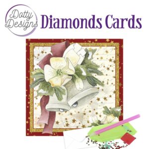 DDDC1054 Dotty Designs Diamond Cards - Christmas Bells with White Flowers