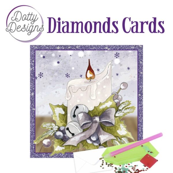 DDDC1056 Dotty Designs Diamond Cards - Candle with Purple Bow